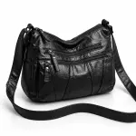 Black Crossbody Bag with Front Pockets