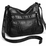 Black Crossbody Bag with Two Front Pockets