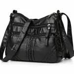 Black Crossbody Bag with Braided Details