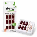 Green Burgundy Press-On Nails 24 Pieces