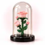 Pink Roses in Clear Display Dome
