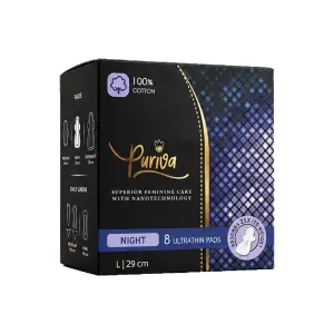 View Puriva Night - 8 Ultra Thin Pads - 29 cm