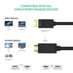 UGREEN DP Male to HDMI Male Cable 3m (Black)