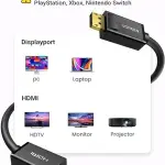 UGREEN DP ذكر إلى HDMI ذكر كابل 1m (أسود)