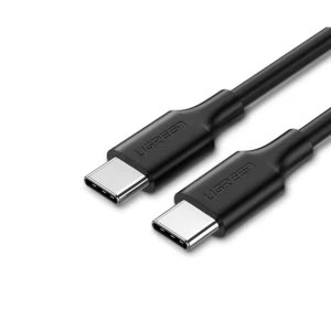 عرض UGREEN USB-C 2.0 ذكر إلى USB-C 2.0 ذكر 3A كابل بيانات 60W أسود 2M