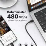 UGREEN USB-C 2.0 Male To USB-C 2.0 Male 3A Data Cable 60W Black 2M