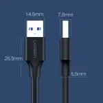 UGREEN USB 2.0 A ذكر إلى A ذكر كابل 1.5m (أسود)
