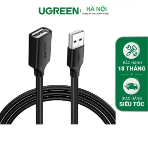 UGREEN USB 2.0 A ذكر إلى A أنثى كابل 0.5m (أسود)