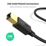 UGREEN USB 2.0 AM إلى BM كابل طابعة 1.5m (أسود)