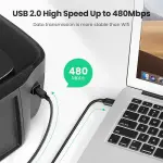 UGREEN USB 2.0 AM إلى BM كابل طابعة 5m (أسود)