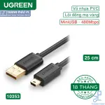 UGREEN USB 2.0 A ذكر إلى Mini 5Pin ذكر كابل 0.25m (أسود)