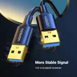 UGREEN USB-A 3.0 كابل ذكر إلى ذكر 0.5m (أسود)