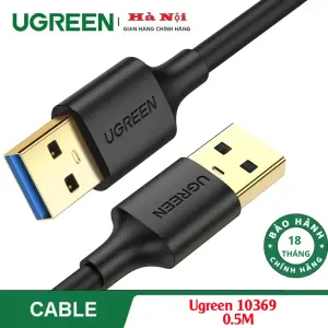 UGREEN USB-A 3.0 كابل ذكر إلى ذكر 0.5m (أسود)