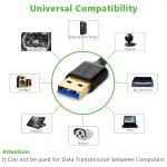 UGREEN USB-A 3.0 كابل ذكر إلى ذكر 1m (أسود)