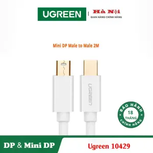 UGREEN Mini DP كابل ذكر إلى ذكر 2m (أبيض)