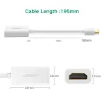 UGREEN Mini DP إلى HDMI محول 1080p (أبيض)