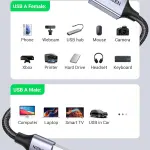 UGREEN USB 3.0 كابل تمديد غلاف ألمنيوم 1m (أسود)