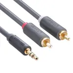 UGREEN 3.5mm ذكر إلى 2RCA ذكر كابل صوت 2m (رمادي)