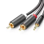 UGREEN 3.5mm ذكر إلى 2RCA ذكر كابل صوت 2m (رمادي)