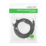 UGREEN 3.5mm ذكر إلى 2RCA ذكر كابل صوت 2m (رمادي)