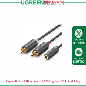 عرض UGREEN 3.5mm Male to 2RCA Male Audio Cable 1.5m (Gray)