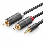 UGREEN 3.5mm ذكر إلى 2RCA ذكر كابل صوت 5m (رمادي)