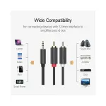 UGREEN 3.5mm ذكر إلى 2RCA ذكر كابل صوت 10m (رمادي)