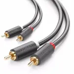 UGREEN 2RCA ذكر إلى 2RCA ذكر كابل 1.5m (أسود)