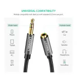 UGREEN 3.5mm ذكر إلى 3.5mm أنثى كابل تمديد 5m (أسود)