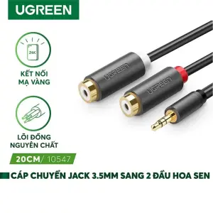 عرض UGREEN 3.5mm Male to 2RCA Female Cable 25cm (Gray)