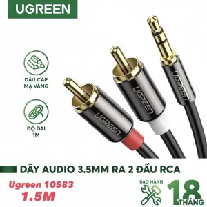 عرض UGREEN 3.5mm ذكر إلى 2 RCA ذكر كابل 1.5M