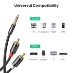 UGREEN 3.5mm ذكر إلى 2 RCA ذكر كابل 2M