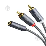 UGREEN 3.5mm أنثى إلى 2 RCA ذكر كابل صوت 1M