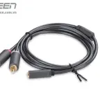 UGREEN 3.5mm أنثى إلى 2 RCA ذكر كابل صوت 1M