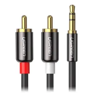UGREEN 3.5mm ذكر إلى 2 RCA ذكر كابل 3M