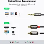 UGREEN 3.5mm ذكر إلى 2 RCA ذكر كابل 3M
