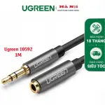 UGREEN 3.5mm Male to 3.5mm Female Extension Cable 1m (Black)