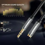UGREEN 3.5mm ذكر إلى 3.5mm أنثى كابل تمديد 3m (أسود)