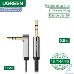 UGREEN 3.5mm Male to 3.5mm Male Straight to angle flat Cable 0.5m (Black)