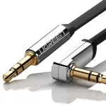 UGREEN 3.5mm Male to 3.5mm Male Straight to angle flat Cable 0.5m (Black)
