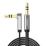 UGREEN 3.5mm ذكر إلى 3.5mm ذكر Straight إلى angle كابل مسطح 1m (أسود)