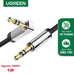 UGREEN 3.5mm Male to 3.5mm Male Straight to angle flat Cable 1m (Black)