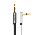 UGREEN 3.5mm Male to 3.5mm Male Straight to angle flat Cable 1m (Black)