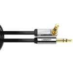 UGREEN 3.5mm Male to 3.5mm Male Straight to angle flat Cable 1m (Black)