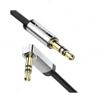 UGREEN 3.5mm Male to 3.5mm Male Straight to angle flat Cable 1m (Black)