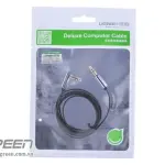 UGREEN 3.5mm ذكر إلى 3.5mm ذكر Straight إلى angle كابل مسطح 2m (أسود)