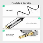 UGREEN 3.5mm ذكر إلى 3.5mm ذكر Straight إلى angle كابل مسطح 2m (أسود)