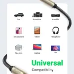 UGREEN 3.5mm كابل صوت Net Braid 0.5m (رمادي)
