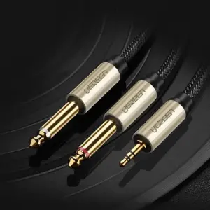 UGREEN 3.5mm TRS to Dual 6.35mm TS Audio Cable 1m (Gray)