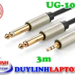 UGREEN 3.5mm TRS إلى Dual 6.35mm TS كابل صوت 3m (رمادي)